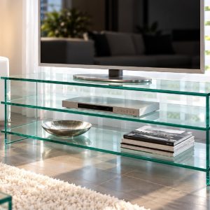 TV Glas Konsole Zapping 2-Fächer