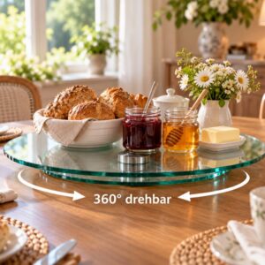 Glas Drehtableau SUSHI Drehteller Tortenplatte Servierplatte