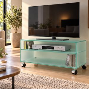 TV Glas-Rollcontainer 2-Fächer extrahoch