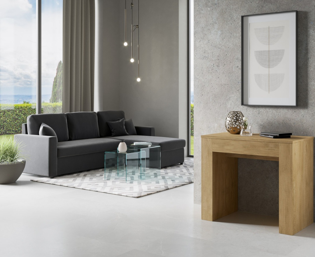 Itamoby Robusto ausziehbarer Konsolentisch natürliche Eiche – Bild 3